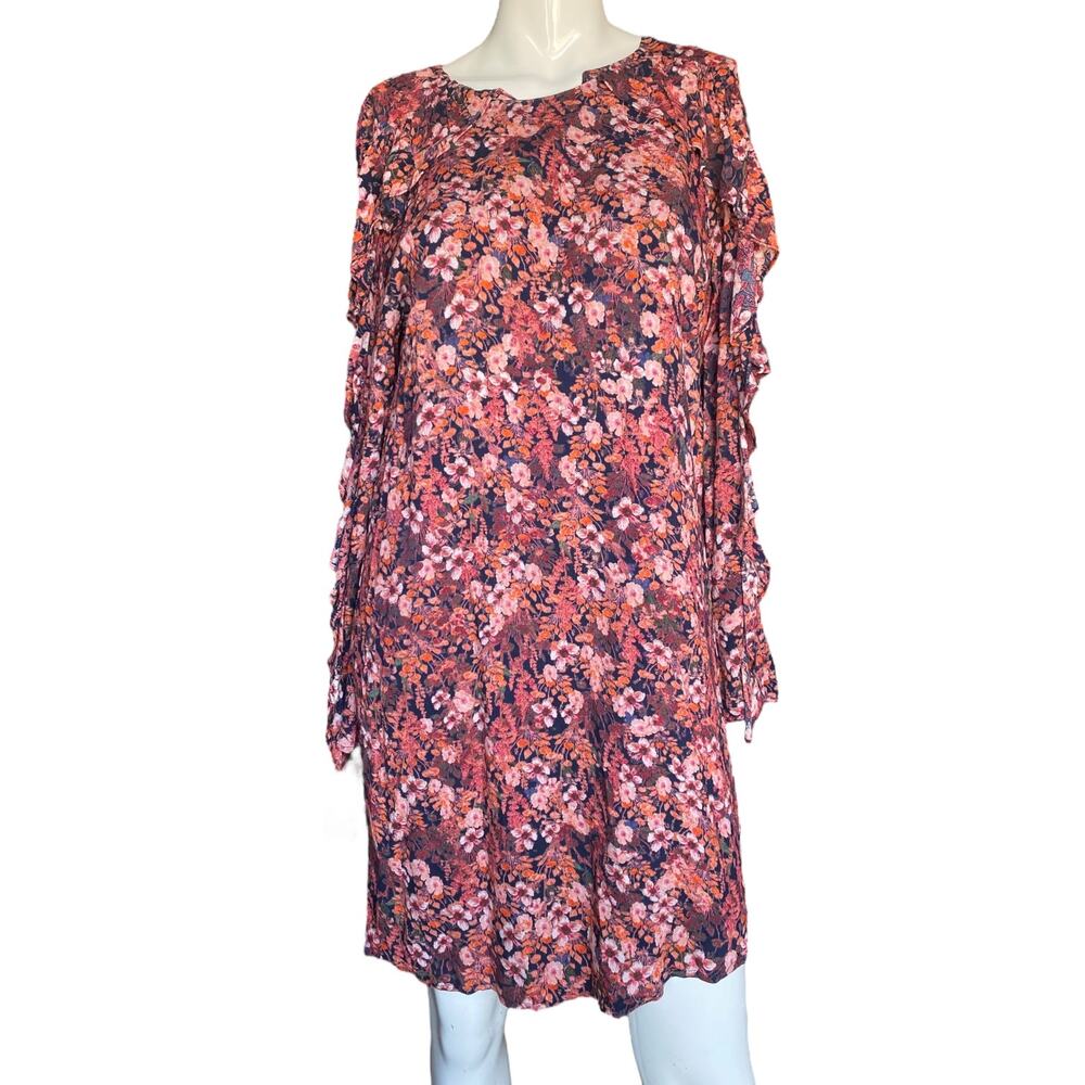NWT H&M Floral Mini Dress Ruffle Long Sleeves Size 6